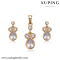 64250 Xuping vogue gold jewellery designs with weight and price noble waterdrop woman gold accessories jewelry set